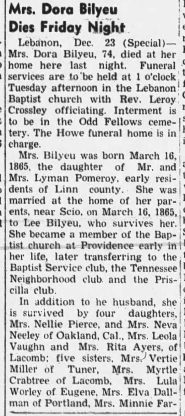 Clipping from Albany Democrat-Herald
